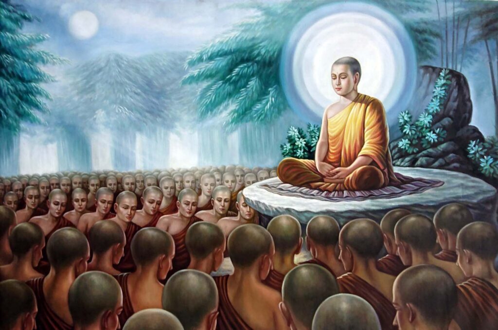 Tranh bon su thich ca dang thuyet giang phat phap tp054