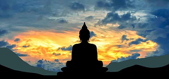 Pngtree buddha silhouette sky background image 1530260