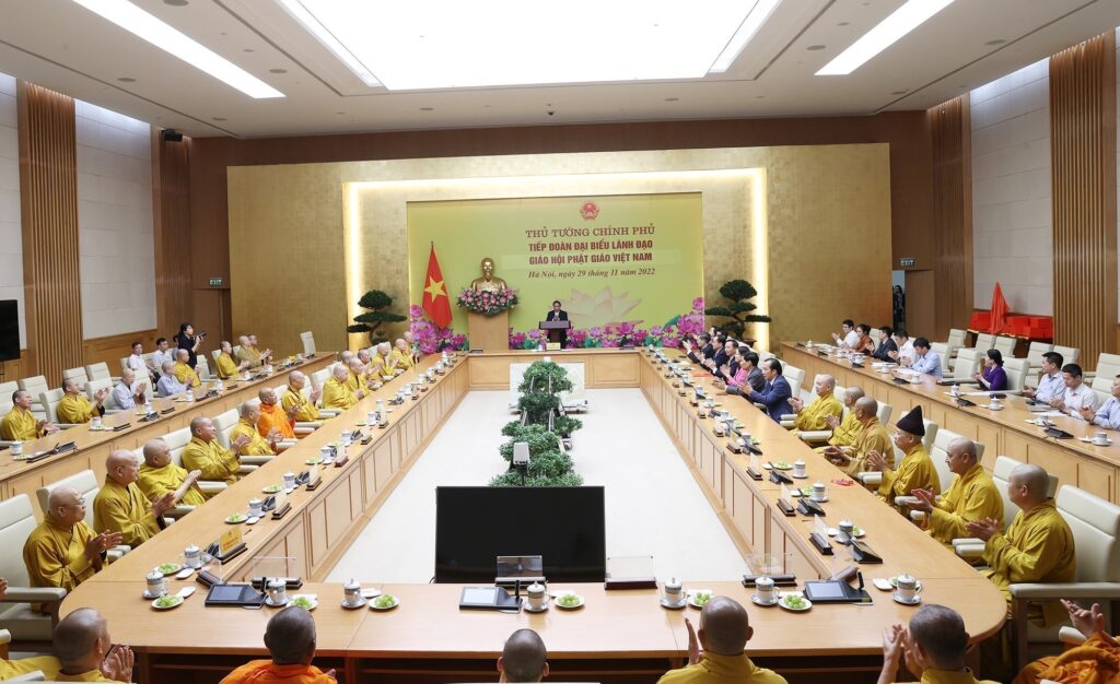 Thủ tướng phạm minh chính tiếp đoàn đại biểu lãnh đạo giáo hội phật giáo việt nam