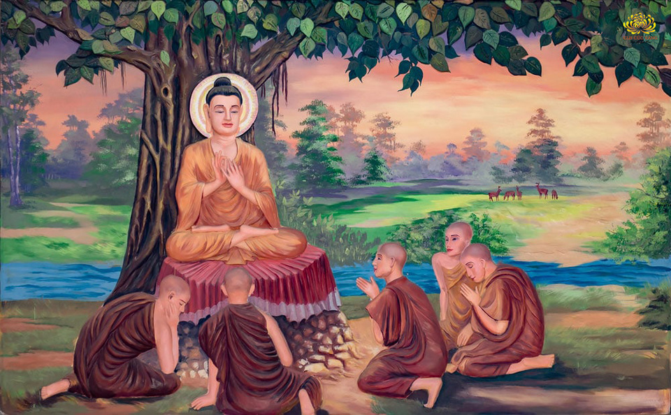 Đức Phật thuyết Pháp cho 5 anh em ông kiều trần như