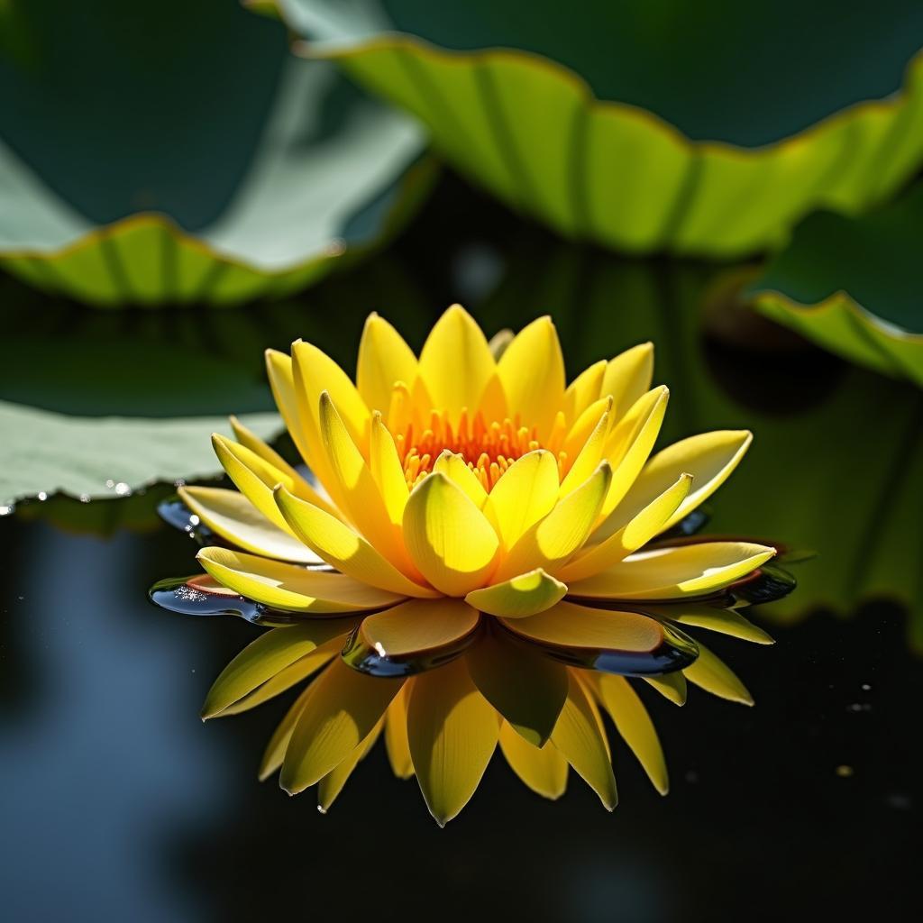 Hoa sen vang ruc ro tren mat nuoc 68715b