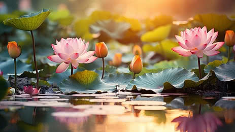 Pngtree beautiful white lotus flower with green leaves in pond image