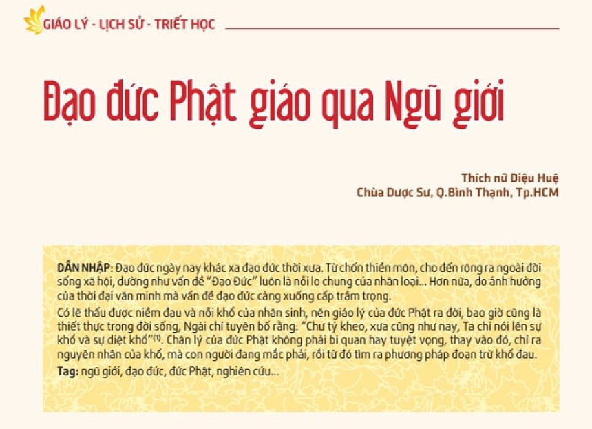 Triết lý trong Ngũ giới của Phật giáo và gợi ý cho lĩnh vực kinh doanh