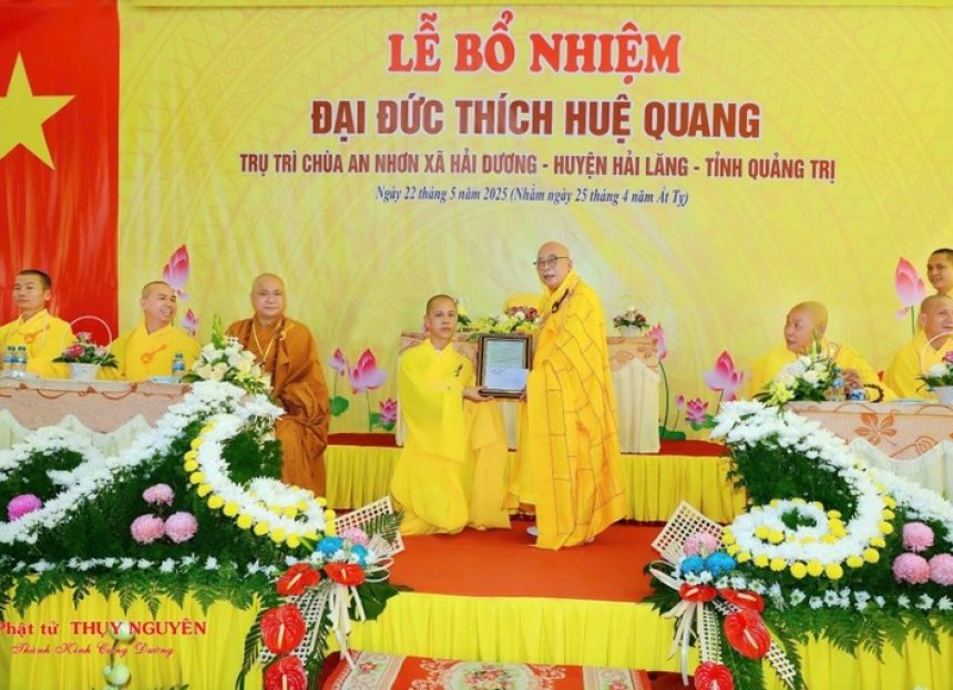 Quảng Trị: Bổ nhiệm Đại đức Thích Huệ Quang trụ trì chùa An Nhơn