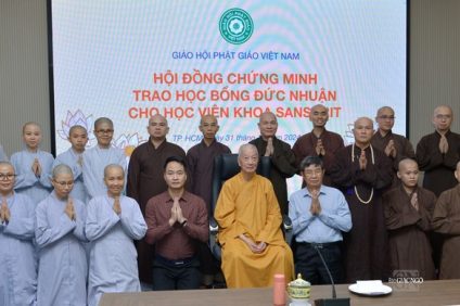 Văn phòng Hội đồng Chứng minh thông báo về việc cấp phát học bổng Đức Nhuận (toàn phần) năm 2024