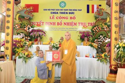 Đồng Tháp: Bổ nhiệm Ni sư Thích nữ Như Thuận làm trụ trì chùa Thiên Đức